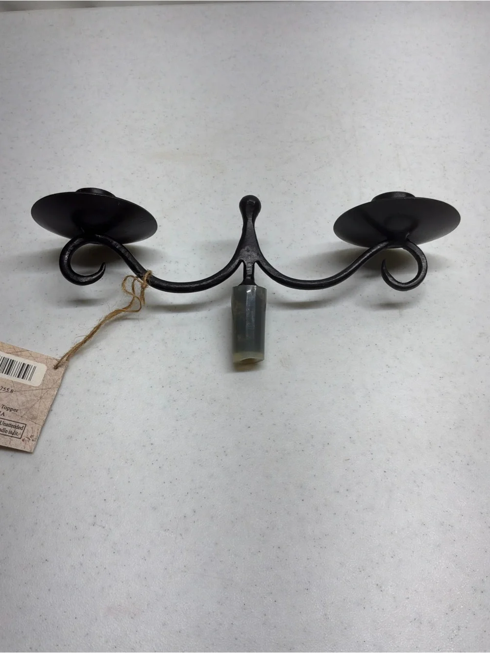 Bringier McConnell Scroll Metal Double Candle Wine Topper